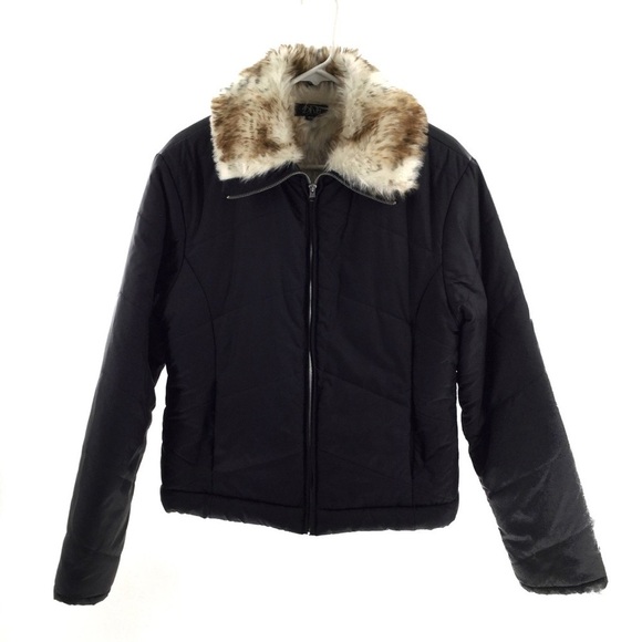 Diva Faux Rabbit Fur  Black Jacket - Picture 8 of 8